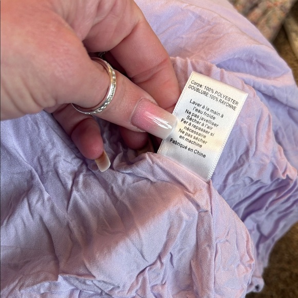 Floral Ruffle Sleeve Maxi Dress ruffle sleeve ditsy floral tiered violet Sz SM - Picture 9 of 9